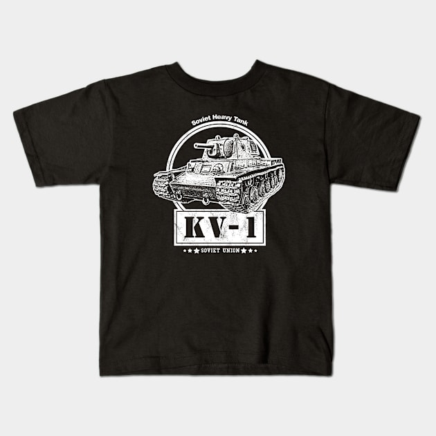 KV-1 Soviet Heavy Tank Kids T-Shirt by rycotokyo81